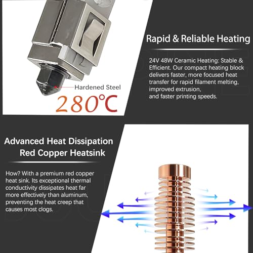 NEW High Thermal Conductivity Hotend for Flashforge Adventurer 5M/ 5M Pro Extruder Kit（with 0.25MM/0.4MM/0.6MM/0.8MM Hardened Steel Nozzle）Ceramic Print Head for FF AD5M Accessories