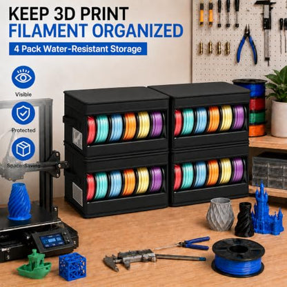 3D Printer Filament Storage Box, 4 Pack Filament Dryer for PLA ABS Spools