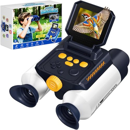 Binoculars for Kids with Night Vision - 48MP FHD Digital Camera Telescope - color: White