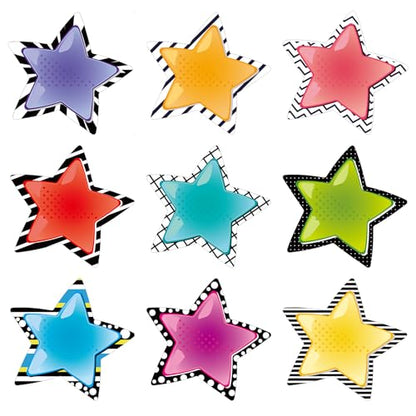 Kolldenn 72 Pcs Star Cutouts Paper 4" for Classroom Decor Teachers Craft - style: Star
