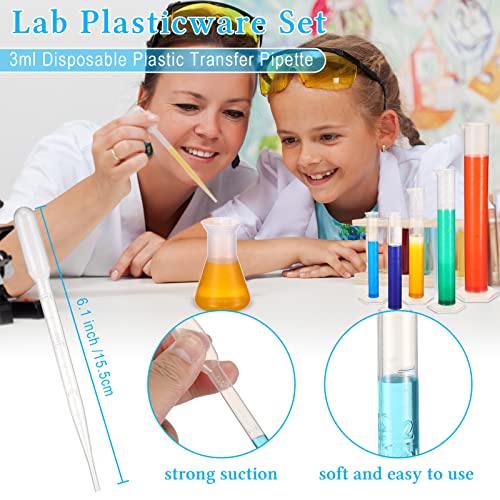 Xuhal 23 Pcs Plastic Beakers Graduated Cylinders Erlenmeyer Flask Set