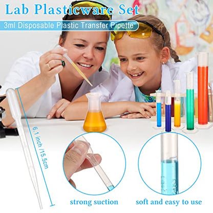 Xuhal 23 Pcs Plastic Beakers Graduated Cylinders Erlenmeyer Flask Set