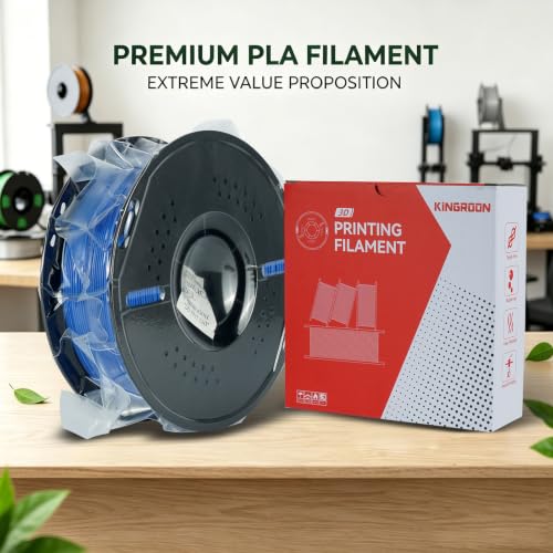 Kingroon PLA 3D Printer Filament, Dimensional Accuracy +/- 0.02 mm, 1 kg Spool(2.2lbs), 1.75 mm，Blue - color: 1kg Blue