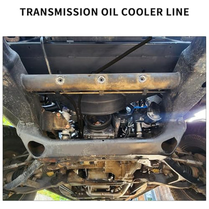 Mupera 6AN 52" Braided Transmission Cooler Lines - Leak-Proof Nylon - color: Black, size: 52 inch