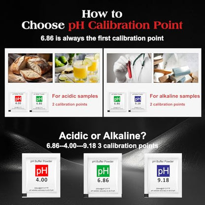 pH Meter Calibration Solution Kit | 18-Pack pH Buffer Powder - color: White 4/6.86/9.18