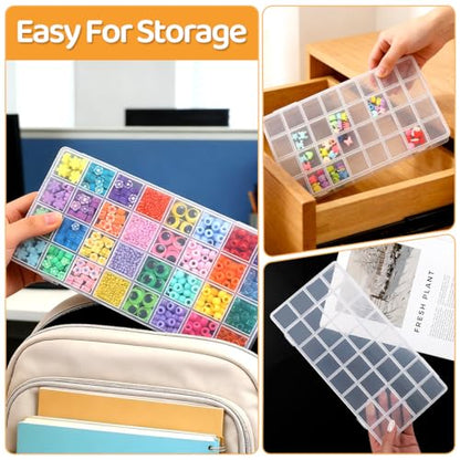 Praisebank 32 Grids Beading Storage Container Box, Perfect for Storage Beads & Small Items. (Clear / 1 Pack) - size: 32 x 1 Pack