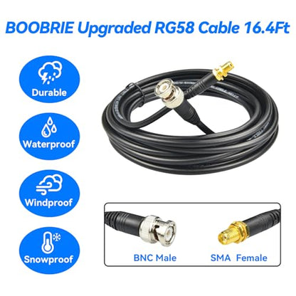Upgraded RG58 BNC Male to SMA Female Coaxial Cable 16.4ft SMA to BNC Extension Cable Low Loss 50 ohm for Radio Antenna, Oscilloscope, Ham Radio - size: SMA Male to BNC Female Cable 49.3ft