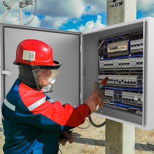 Outdoor Electrical Box 24 x 24 x 8'' Nema 4X Enclosure Waterproof Junction Box Electrical Enclosure Lockable Weatherproof Enclosure Box - size: 24 x 24 x 8''