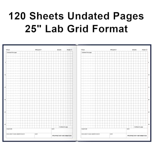 Lab Notebook/Laboratory Notebook - (.25" Grid Format), Laboratory Notebook Quad Ruled Science Lab Book with Grid Pages: Table of Contents for Chemistry, Physics, Biology, 8" x 10", Blue - style: Blue