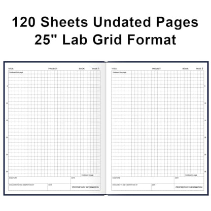 Lab Notebook/Laboratory Notebook - (.25" Grid Format), Laboratory Notebook Quad Ruled Science Lab Book with Grid Pages: Table of Contents for Chemistry, Physics, Biology, 8" x 10", Blue - style: Blue
