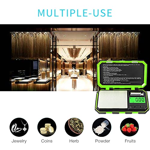 Fuzion Digital Pocket Scale, 200g x 0.01g Gram Scale High Precision - color: Green, size: 200/0.01g