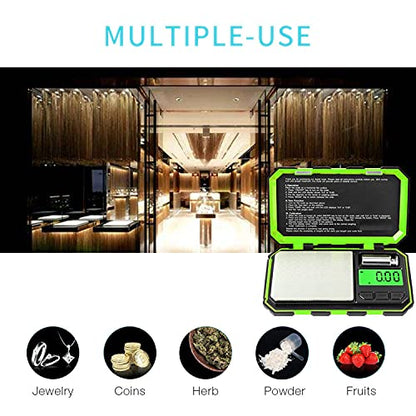 Fuzion Pocket Gram Scale, 500g x 0.01g Digital Jewelry Scale High Precision - color: Green, size: 500/0.01g