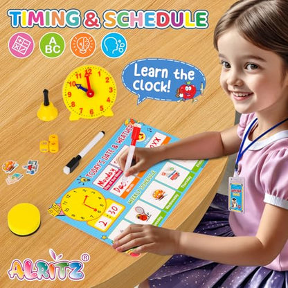 Alritz Role Pretend Teacher Playset School Toys Kit for Kids Ages 6+