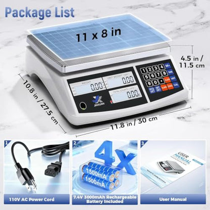 Industrial Counting Scale 40kg/88lb x 1g Precision Bench Scale Digital Inventory Counting Weight Scale for Small Parts and Coins, Electronic Gram Scale with Batteries/AC Power, lb/g/kg/oz - style: 40kg x 1g