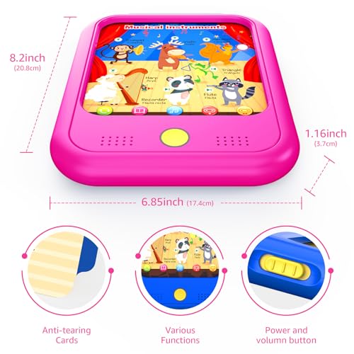 Qiaojoy Kids Learning Tablet Educational Learning Pad for Ages 2-5 Pink - color: Pink