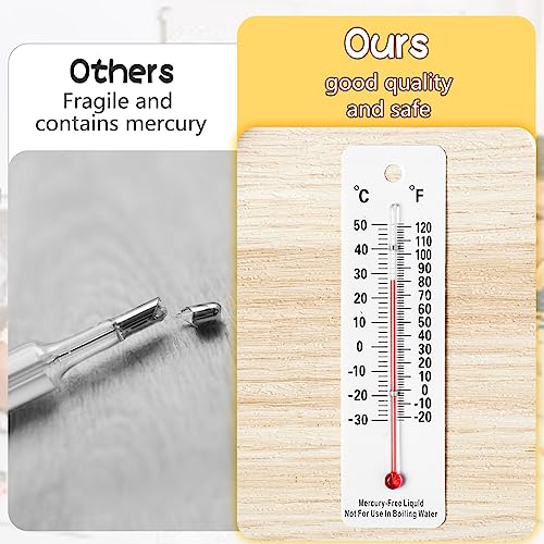 Maitys 50 Pcs Science Thermometers Mercury Free Student School Supplies Boiling Point Dual Scale Thermometers for Classroom Teaching Tools (White) - color: White