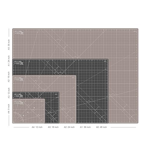 Elan Cutting Mat 36x72 Black & Taupe, Extra Large Self Healing Cutting Mat 36 x 72 Inch, 5-Ply Craft Board Black, Hobby Board for Sewing and Quilting - style: 72 x 36"