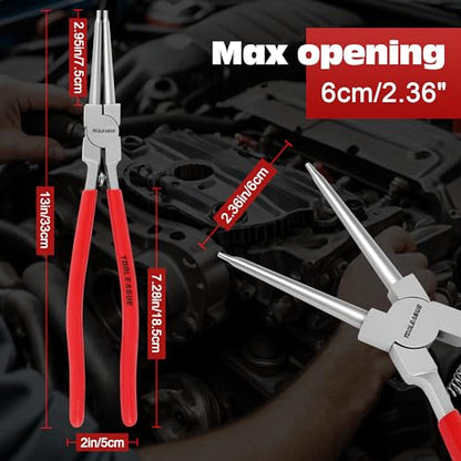 TOOLEAGUE 13" Large Snap Ring Pliers, Straight Internal Circlip Pliers,1 Pc - size: 13 inches (Straight Internal, 1Pc)