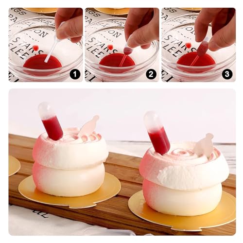 200PCS 1ml Cupcake Pipettes, Food Grade Plastic Transfer Pipettes, Disposable Liquid Dropper Pipettes for Chocolate, Strawberries, Children's Painting, Kitchen Supplies, Strip