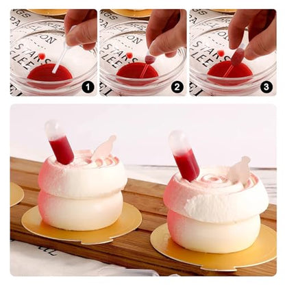 200PCS 1ml Cupcake Pipettes, Food Grade Plastic Transfer Pipettes, Disposable Liquid Dropper Pipettes for Chocolate, Strawberries, Children's Painting, Kitchen Supplies, Strip