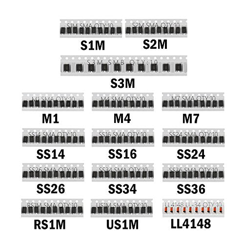 Chanzon 150pcs SMD Switching Schottky Rectifier Diode 15Values Assorted Kit