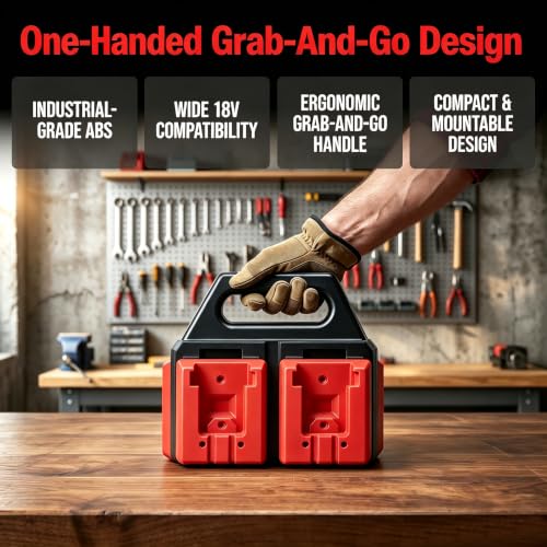 Battery Carrying Holder for Milwaukee 18V, Battery Storage Organizer Rack - size: MW-4