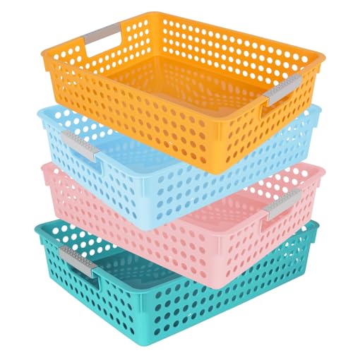 4 Pieces Turn in Trays for Classroom, Paper Organizer Baskets for Office and School - size: 4pieces