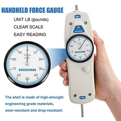 BAOSHISHAN 100lb Push Pull Force Gauge with Calibration Certificate - size: 100LB