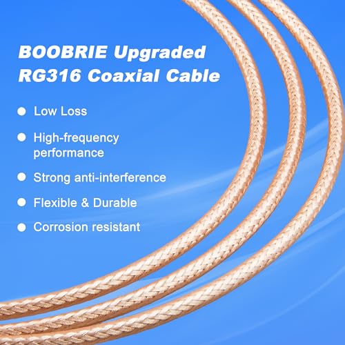 SMA Female to TS9 Male 90 Degree RG316 Cable 19.68in - size: SMA Female to TS9 Male 90 Degree Cable