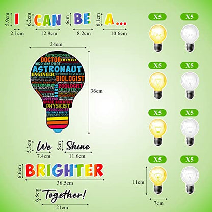 Zonon 49 Pcs Science Bulletin Board Careers Cutouts, Black Background - color: Black Background