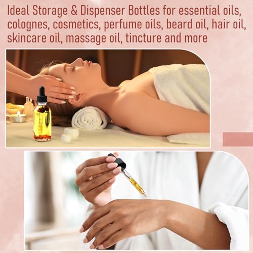 4 Pack 4oz Glass Dropper Bottles with Measured Dropper - 120ml Clear Tincture Bottles with Calibrated Glass Eye Droppers (1ml), Leakproof Essential Oil Bottle for Health, Personal Care & Beauty - color: Clear