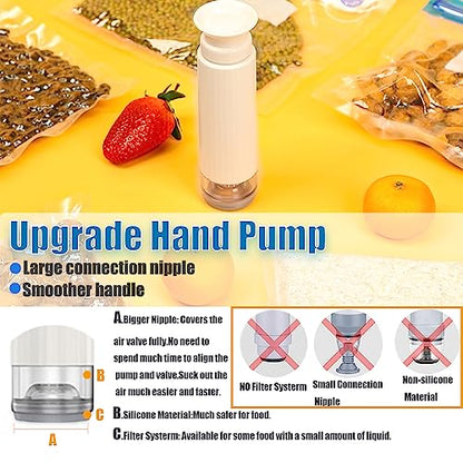 Sous Vide Bags,20pcs Reusable Vacuum Sealer Bags Kit,15 Mixed Sizes BPA Free Zipper Bags for Food,4 Sealing Clips,1 Hand Pump for Food Storage and Sous Vide Cooking - size: mixed size bags with hand pump
