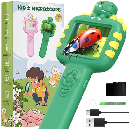 Outdoor Handheld Microscope for Kids: Portable 1000X Autofocus - color: Green