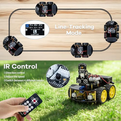 LAFVIN R3 Camera Smart Robot Car Compatible with Arduino IDE with Tutorial