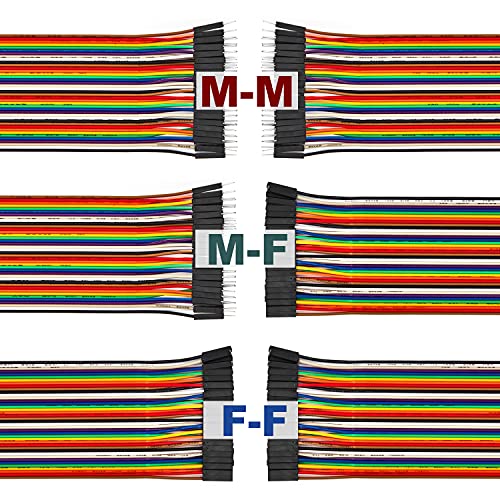 Chanzon 120pcs 10cm Jumper Wire Kit M-M M-F F-F Dupont Multicolor Arduino - color: (4) 120pcs Mix kit (40pcs x 3types), size: 10CM