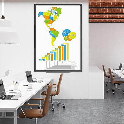 JILoffice Magnetic Whiteboard/White Board, Dry Erase Board 48 x 36 Inch - color: Black, size: 48"W x 36"H