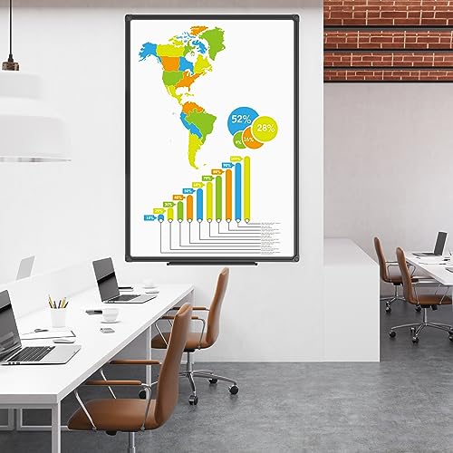 JILoffice Magnetic Whiteboard/White Board, Dry Erase Board 48 x 36 Inch, 2 Pack, Black Aluminum Frame Wall Mounted Board for Office Home and School - color: Black, size: 2 Pack 48 x 36 Inch