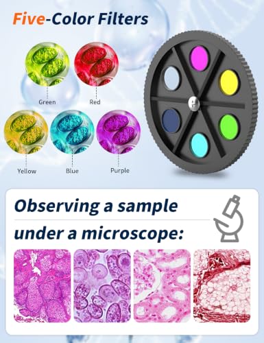 Microscope for Adults,WF10x/25x Eyepieces,40x–2000x Magnification,Up/Down LED,Comes with a Free Experiment Kit & Phone Adapter.Suitable for Students Home and School Lab