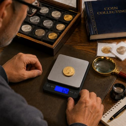 1kg/0.01g High Accuracy Digital Gram Scale Coin Scale to Weigh Coins - color: Black