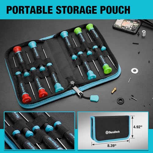DURATECH 10 PCS Magnetic Precision Screwdriver Set, Phillips, Slotted, Torx