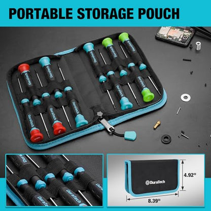 DURATECH 10 PCS Magnetic Precision Screwdriver Set, Phillips, Slotted, Torx