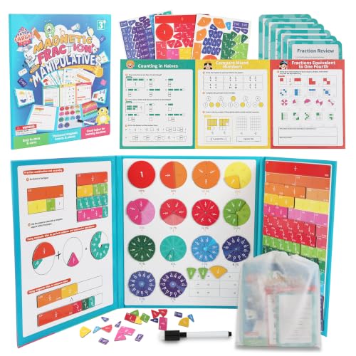 Magnetic Fraction Playbook, Math Manipulatives Fraction Book for Kids