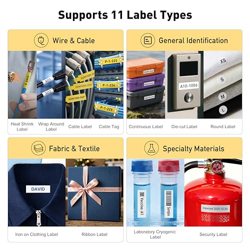 SUPVAN G15M Mini Portable Label Maker with 4 Tapes & Carrying Case