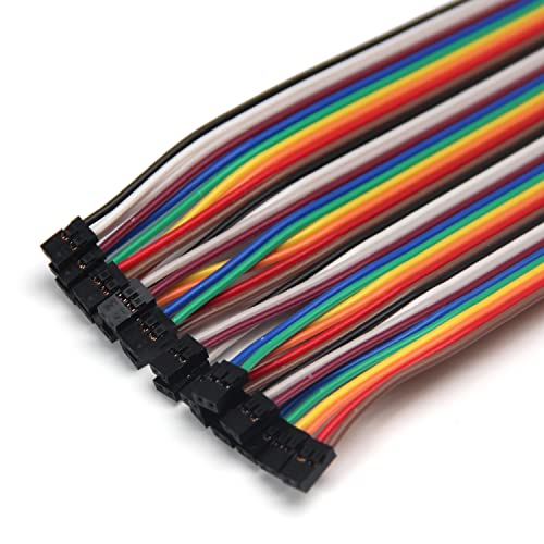 Fielect 40pin Female to Female Dupont Jumper Wires Breadboard Jumper Wires Colorful Ribbon Cables 2mm to 2.54 mm Pitch 20cm Long 5Pcs - color: F/F, size: 2.0mm/2.54mm 5PCS
