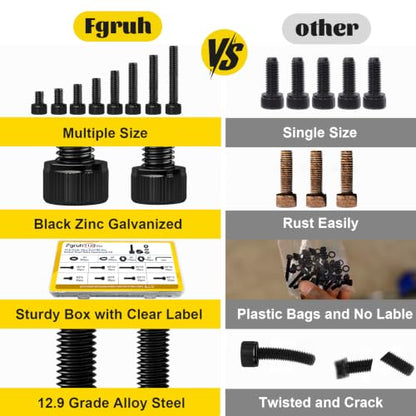 1120PCS M3 Socket Screws Assortment Kit,M3x6/8/10/12/16/20/25/30 mm - size: M3 1120pcs