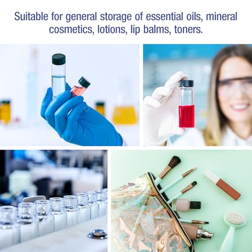 144PCS 2 Dram Clear Borosilicate Glass Liquid Sample Vials with Screw Caps - size: 2 dram