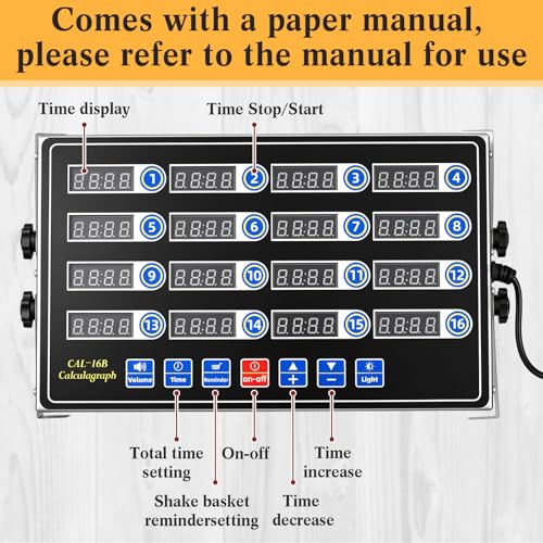 Relaxweex 1 Pack Commercial Digital Kitchen Timer for Cooking, 16 Channel - color: Black, size: 16 Channel