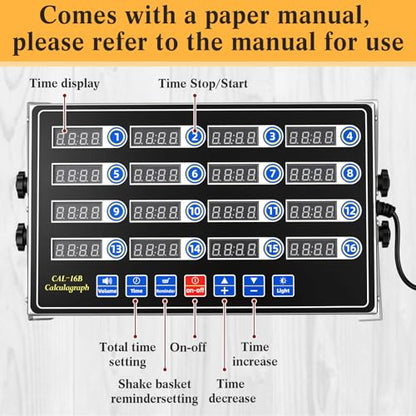 Relaxweex 1 Pack Commercial Digital Kitchen Timer for Cooking, 16 Channel - color: Black, size: 16 Channel