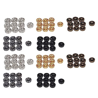 Mini Snap Buttons,Rust Proof Lightweight 100pcs Set,Metal Fasteners,Sew-on Replacement 5mm Mini for Women Men Dolls Skir