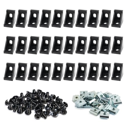 30Pcs 2020 Series Aluminum Extrusion Profile Hardware T Slot Corner Bracket - style: 30h-18x28